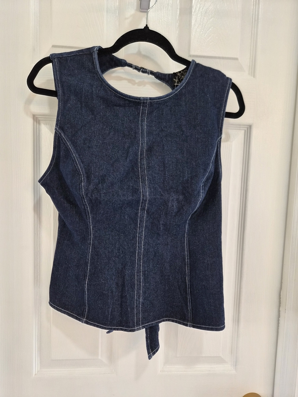 Milk + Honey Open Back Denim Top